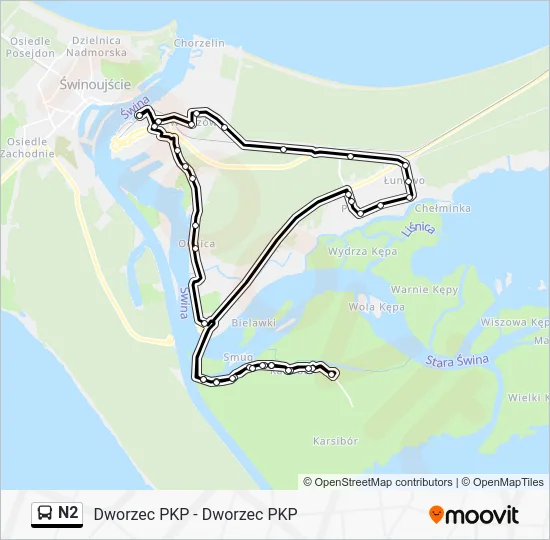 Автобус N2: карта маршрута