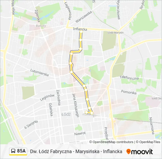 Автобус 85A: карта маршрута