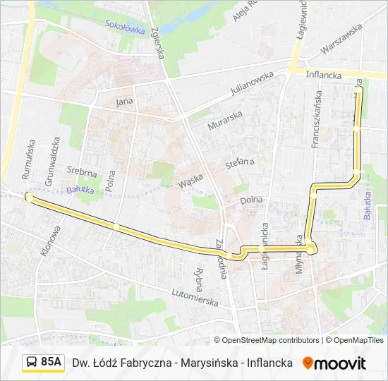 Автобус 85A: карта маршрута