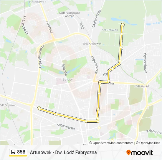 Автобус 85B: карта маршрута