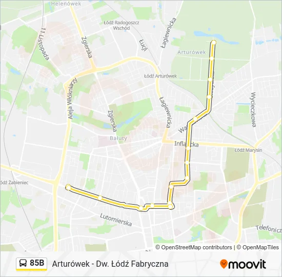 Автобус 85B: карта маршрута