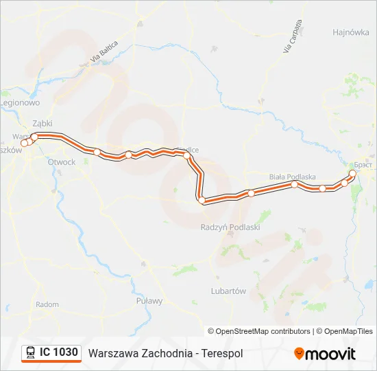 IC 1030 Route: Schedules, Stops & Maps - Terespol (Updated)