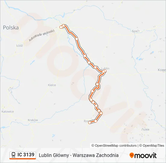 IC 3139 Route: Schedules, Stops & Maps - Warszawa Zachodnia (Updated)