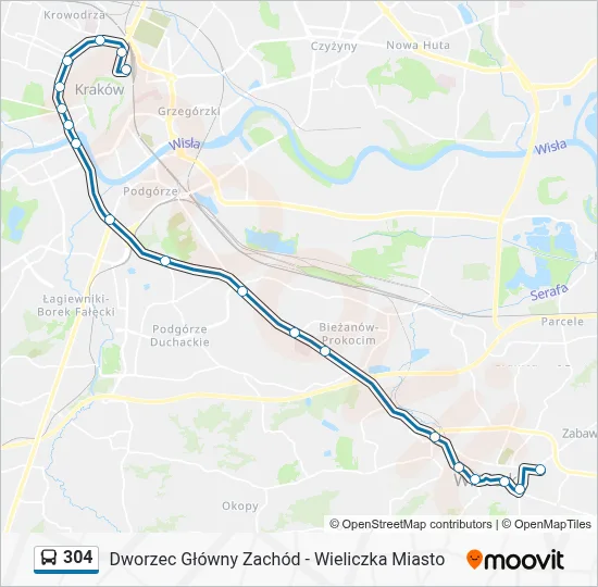 304 Route: Schedules, Stops & Maps - Dworzec Główny Zachód (Updated)