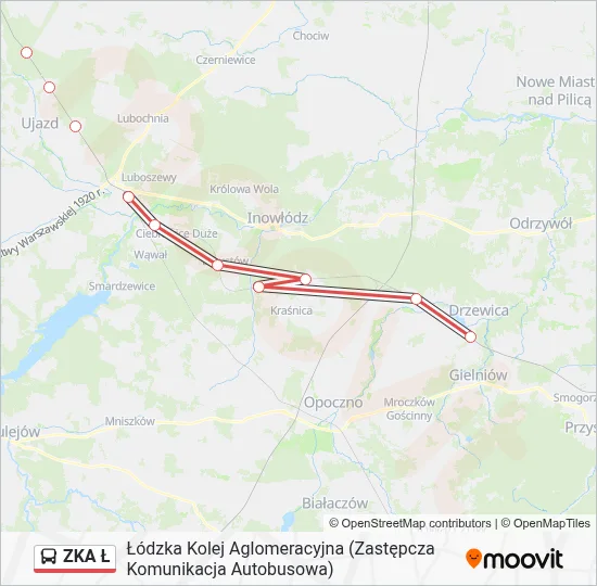 ZKA Ł Bus Line Map