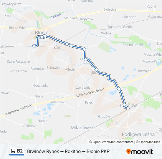 B2 bus Line Map