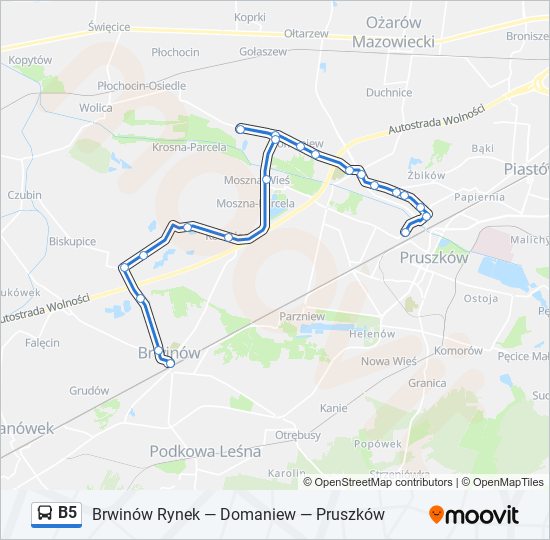 B5 bus Line Map