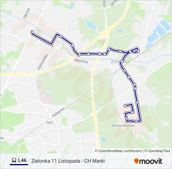 Автобус L46: карта маршрута