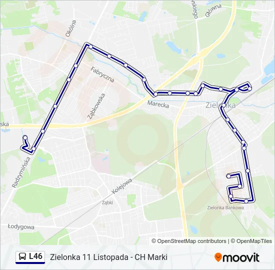Автобус L46: карта маршрута