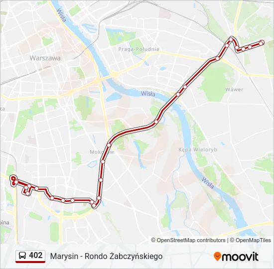 Автобус 402: карта маршрута