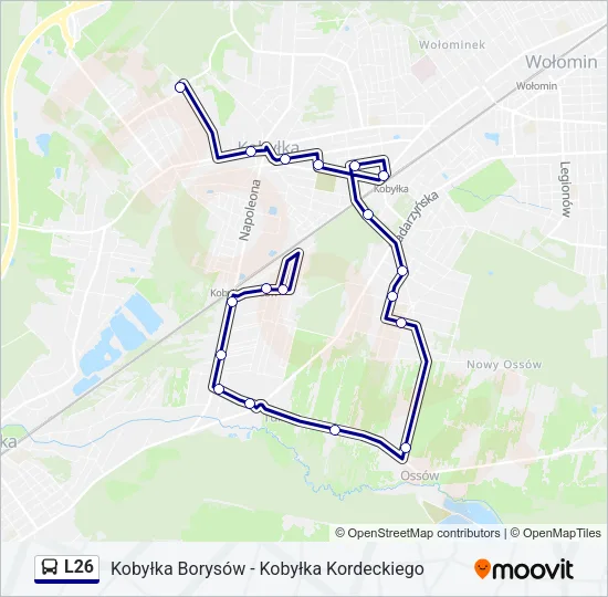 Автобус L26: карта маршрута