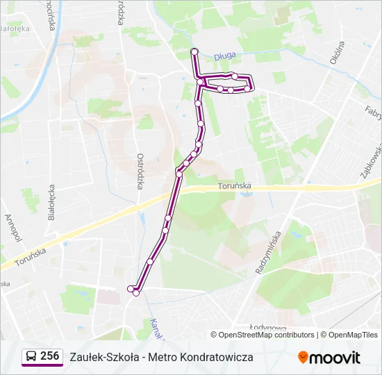 256 Bus Line Map