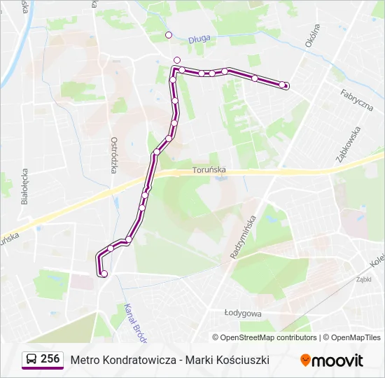 Автобус 256: карта маршрута