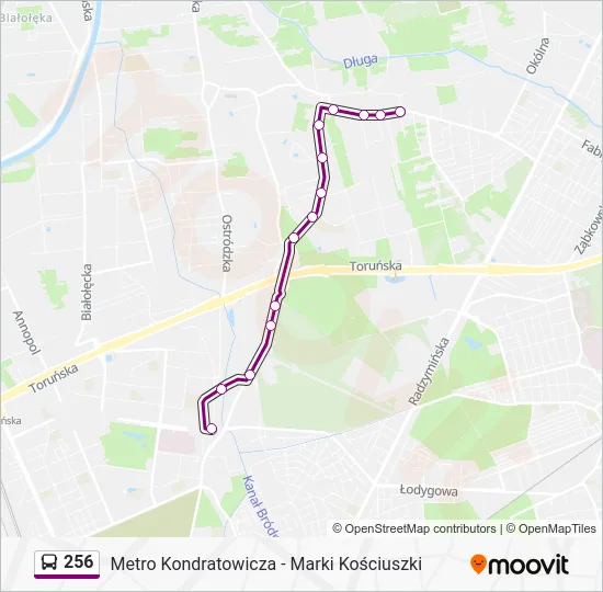 Автобус 256: карта маршрута