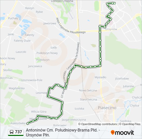 Автобус 737: карта маршрута