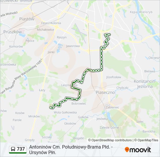 Автобус 737: карта маршрута