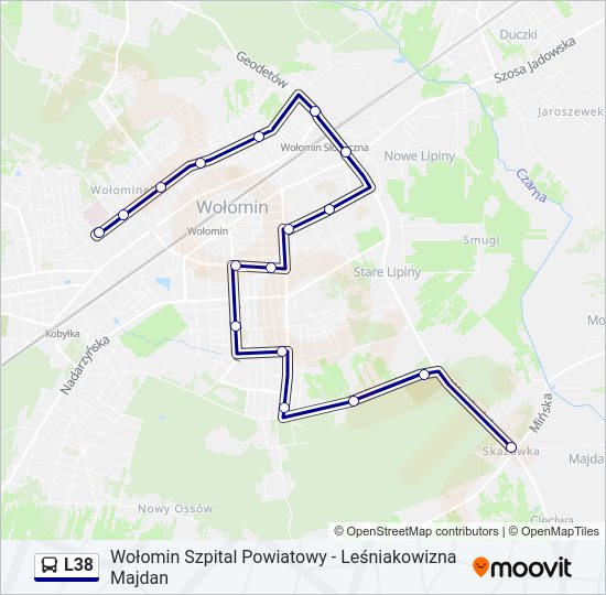 Автобус L38: карта маршрута