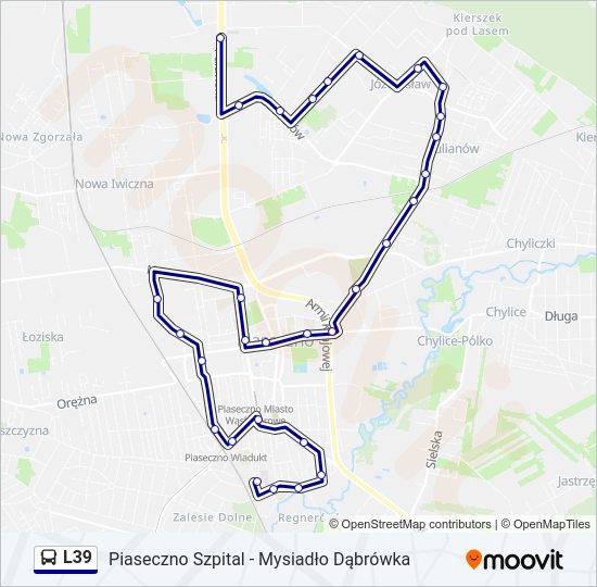 Автобус L39: карта маршрута
