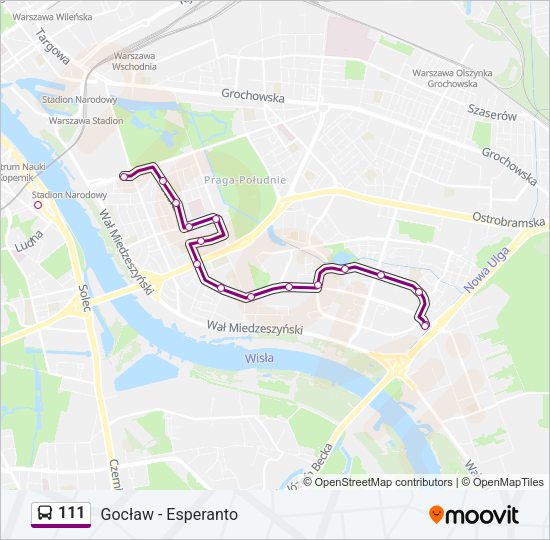 111 bus Line Map