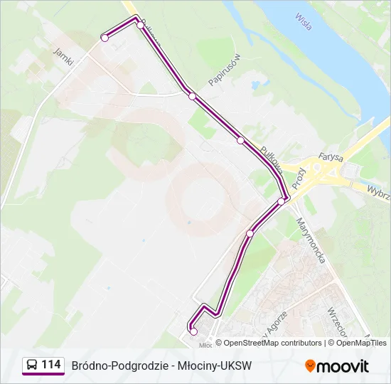 Автобус 114: карта маршрута