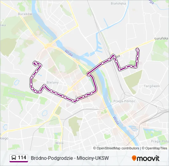 114 Bus Line Map
