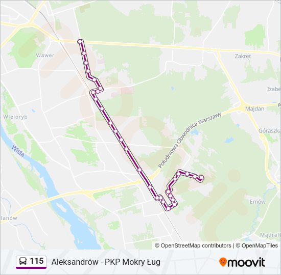 115 bus Line Map