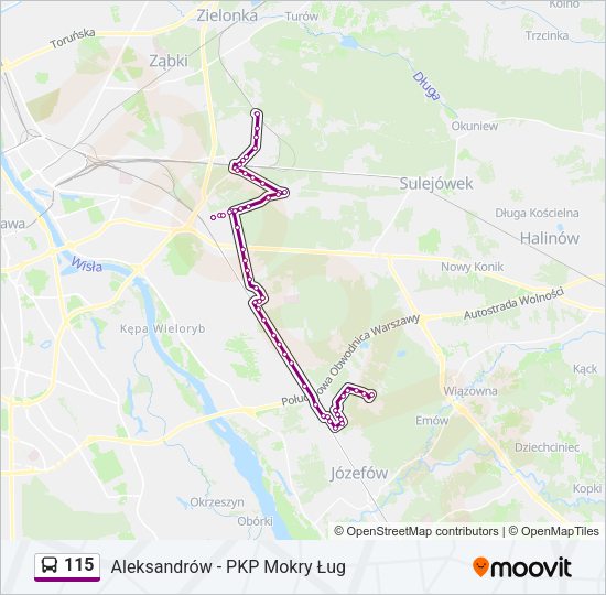 115 bus Line Map