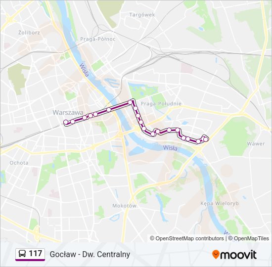 117 bus Line Map