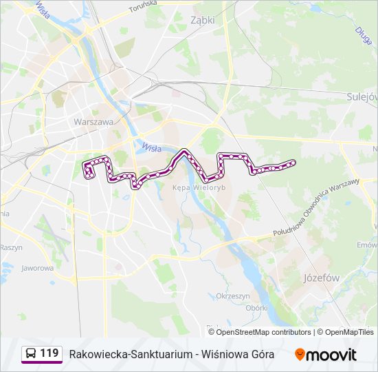 119 bus Line Map