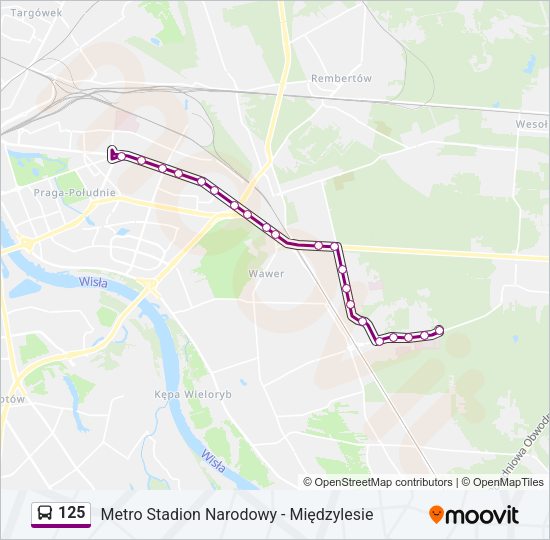 125 bus Line Map