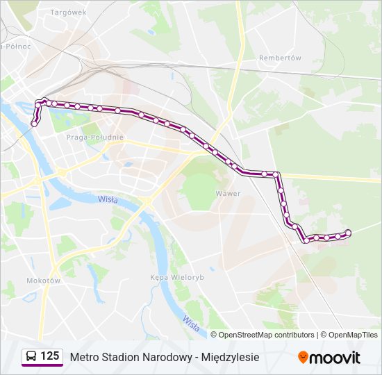 125 bus Line Map