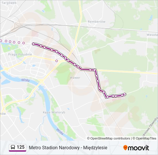 125 bus Line Map