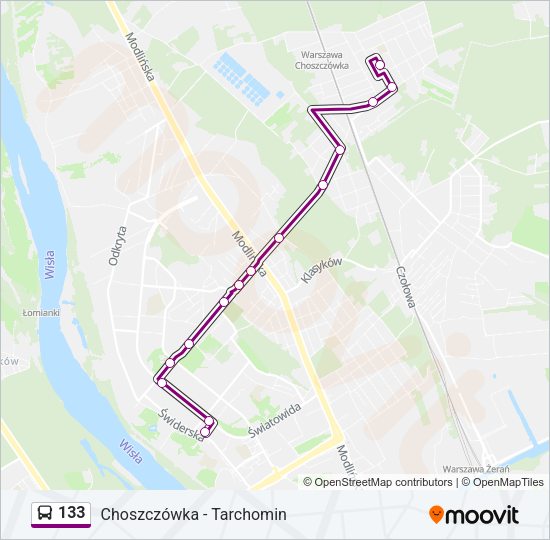 133 bus Line Map