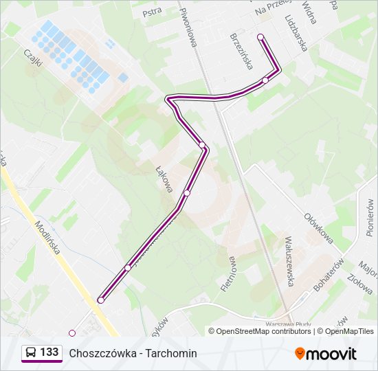 133 bus Line Map