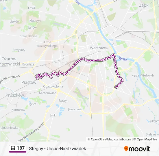 Автобус 187: карта маршрута