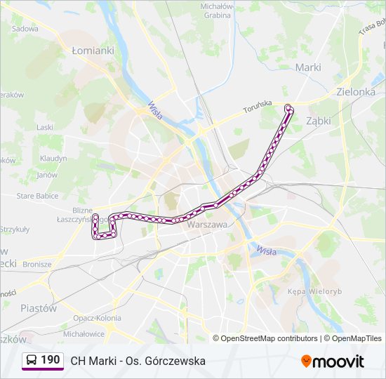 190 bus Line Map