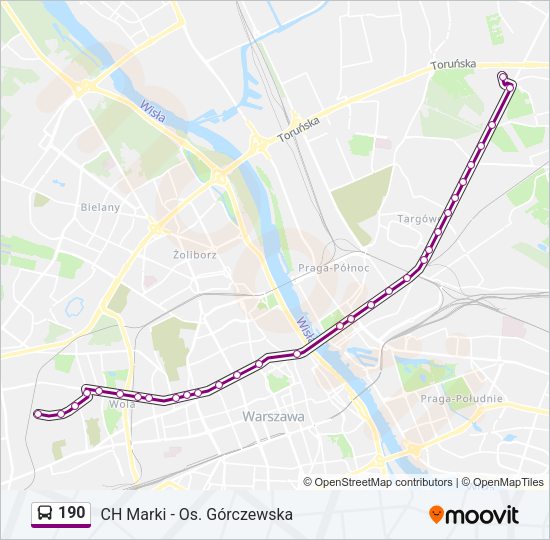 190 bus Line Map