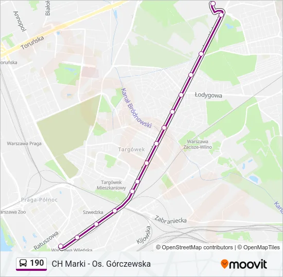 190 Bus Line Map