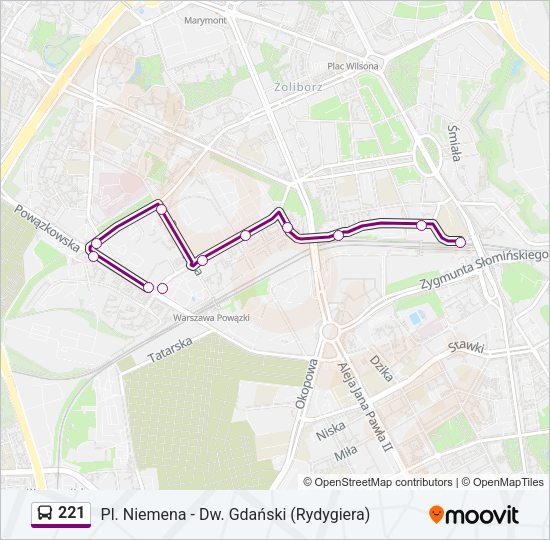 221 Bus Line Map