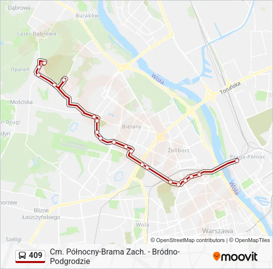 Автобус 409: карта маршрута