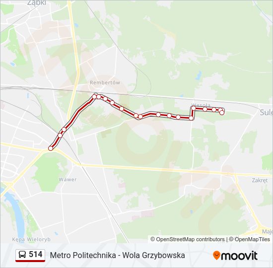 514 bus Line Map