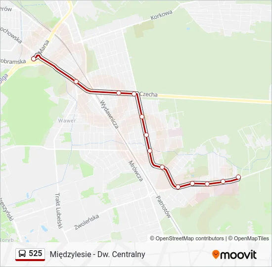 Автобус 525: карта маршрута