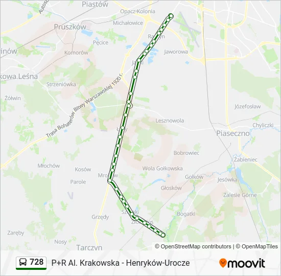 Автобус 728: карта маршрута