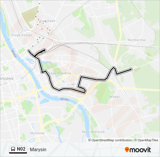 N02 Bus Line Map