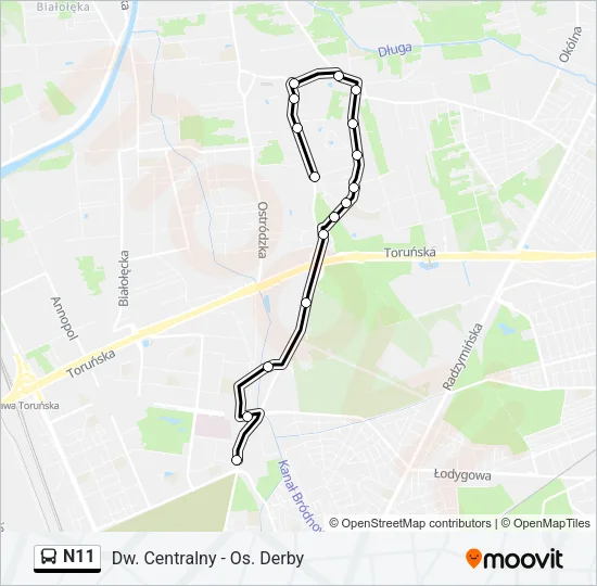 N11 Bus Line Map