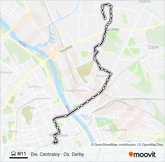N11 Bus Line Map