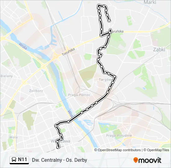 N11 Bus Line Map