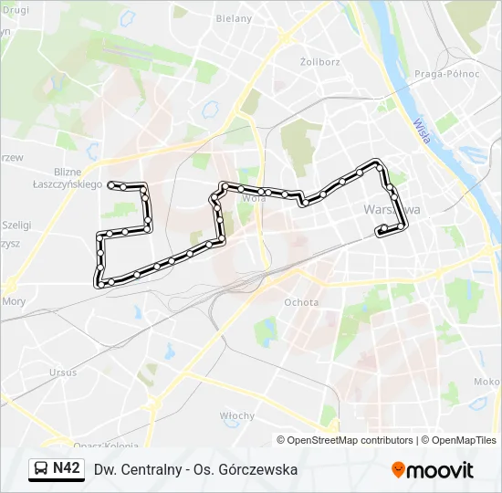 N42 Bus Line Map