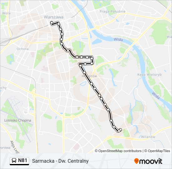 N81 bus Line Map