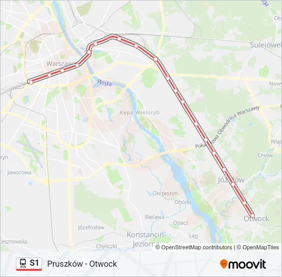 Поезд S1: карта маршрута